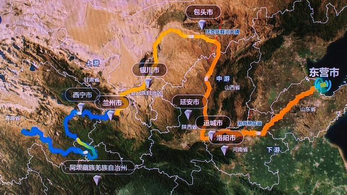 △黃河發(fā)源于青藏高原，呈“幾”字形流經(jīng)青海、四川、甘肅、寧夏、內(nèi)蒙古、山西、陜西、河南、山東9省區(qū)，全長5464公里。(資料圖)