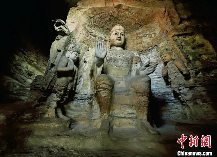 云岡石窟規(guī)模最大的洞窟第3窟。