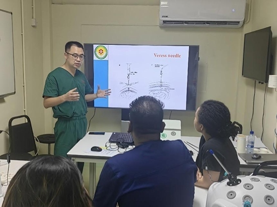 培訓現(xiàn)場。第18期援圭亞那醫(yī)療隊供圖