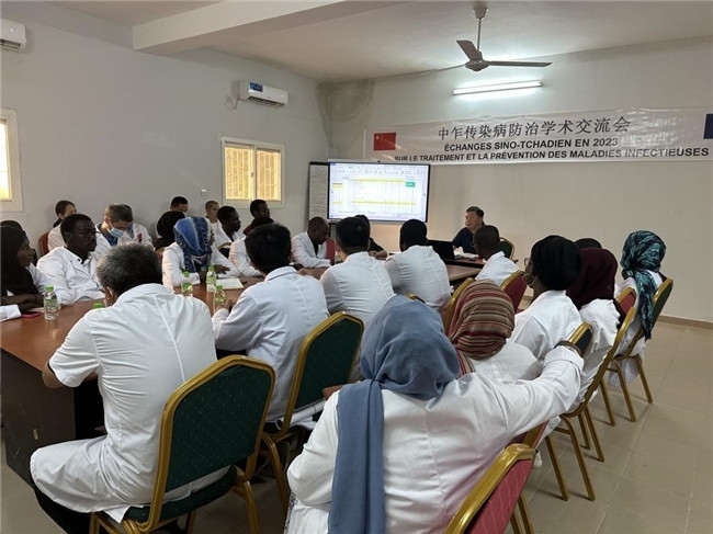 圖為學(xué)術(shù)交流會(huì)現(xiàn)場(chǎng)。中國(guó)援乍得醫(yī)療隊(duì)供圖