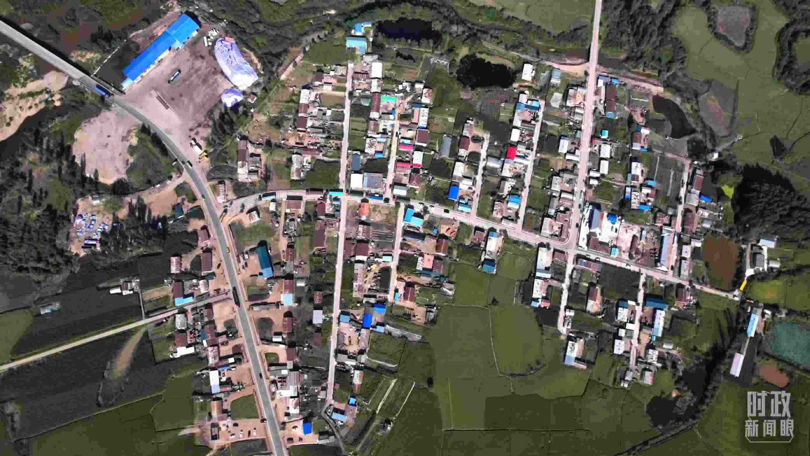 △9月7日，龍王廟村航拍。（總臺國廣記者李晉拍攝）