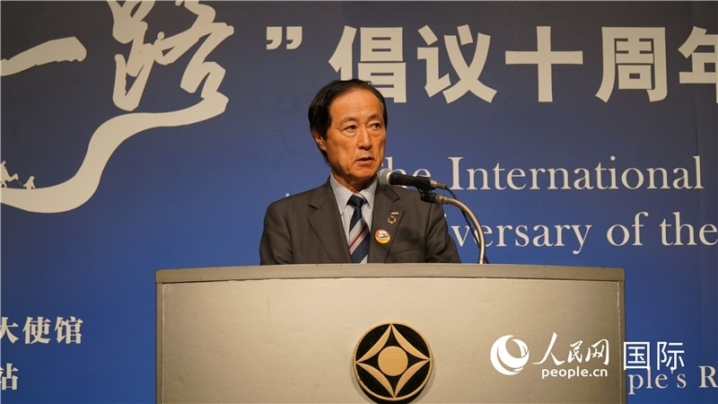 日本經(jīng)團(tuán)聯(lián)副會長佐藤康博發(fā)言。人民網(wǎng) 蔣曉辰攝