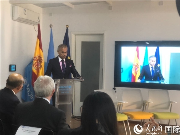 聯(lián)合國駐華協(xié)調(diào)員常啟德在研討會上致辭。 人民網(wǎng)記者 趙健攝