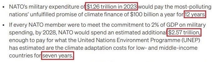 看看北約的“碳足跡”，就知道西方的氣候承諾有多扯