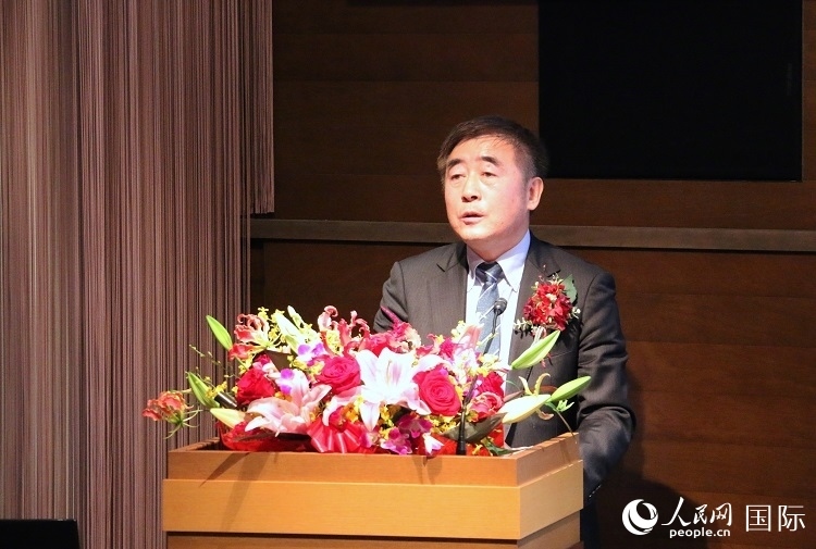 科盟會(huì)長(zhǎng)楊克儉發(fā)表致辭。人民網(wǎng) 許可攝