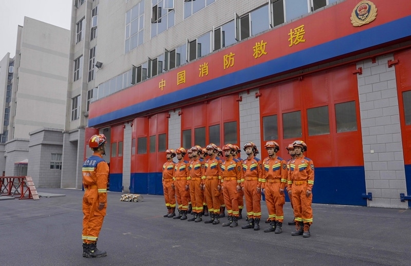 集結(jié)列隊。受訪者供圖