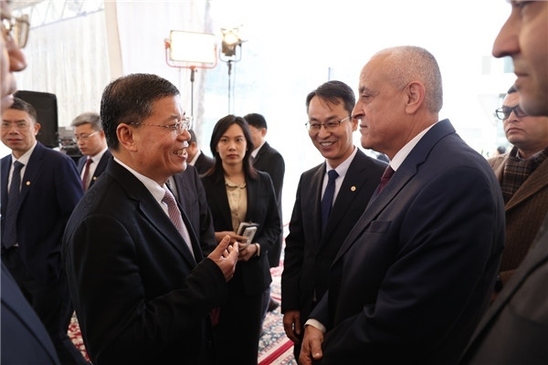 李永明同埃及住房部副部長會談交流。主辦方供圖