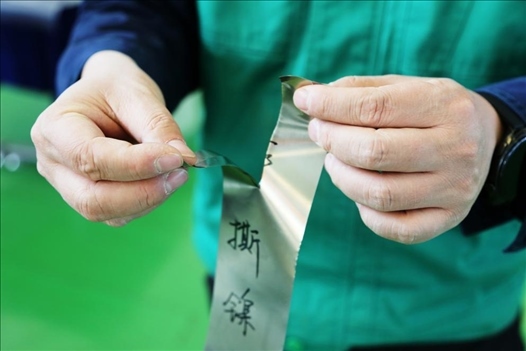 0.05毫米“手撕鎳”。 李羊攝