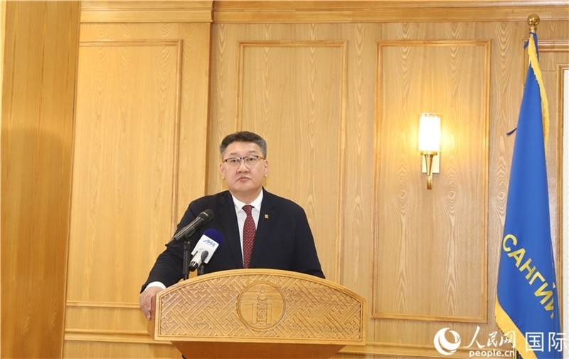 扎布赫楞部長(zhǎng)致辭。人民網(wǎng)記者 霍文攝