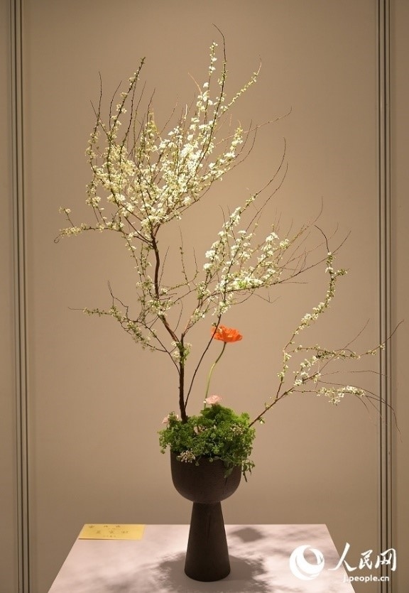 插花作品。人民網(wǎng) 玄番登史江攝