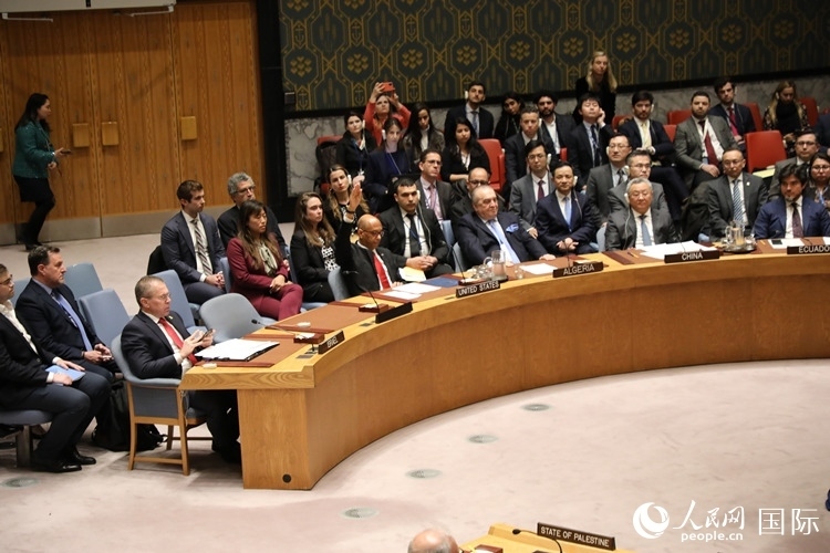 4月18日，安理會投票現(xiàn)場，12個成員投贊成票。 人民網(wǎng)記者 李志偉攝