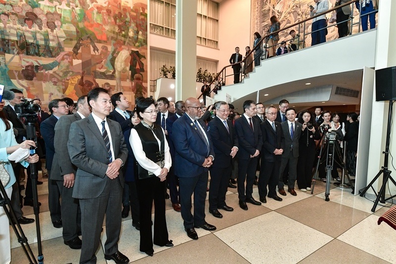 圖為“遇鑒漢字，和合共生”漢字展活動現(xiàn)場。（主辦方供圖）