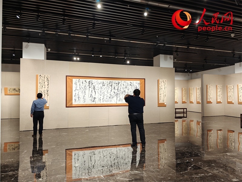 觀眾正在參觀展覽。人民網(wǎng)記者 韋衍行攝