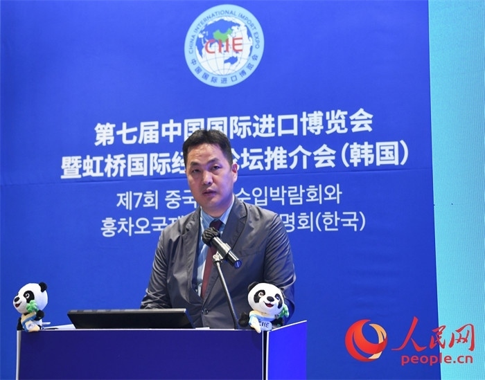 在華韓國(guó)創(chuàng)新中心代表金鐘文發(fā)言。 人民網(wǎng) 程安康攝