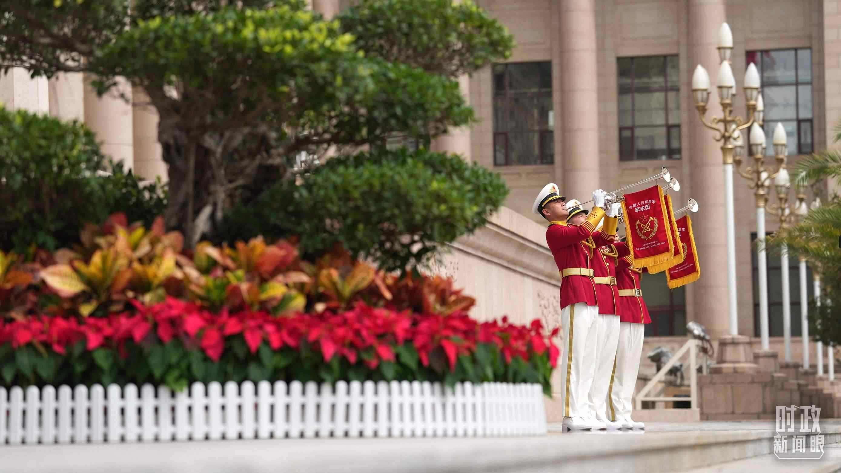 △歡迎儀式現場。（總臺國廣記者李晉拍攝）