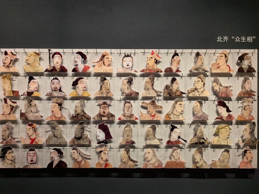 太原北齊壁畫博物館從山西北朝壁畫中提取人物元素展現(xiàn)當(dāng)時(shí)民族融合、文化交流。太原北齊壁畫博物館供圖