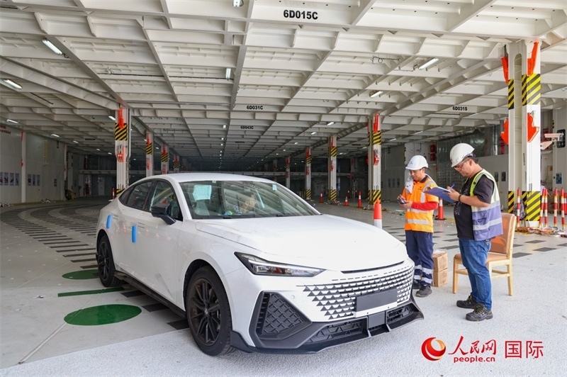 工人正在進(jìn)行卸車(chē)作業(yè)。人民網(wǎng)記者 任皓宇攝