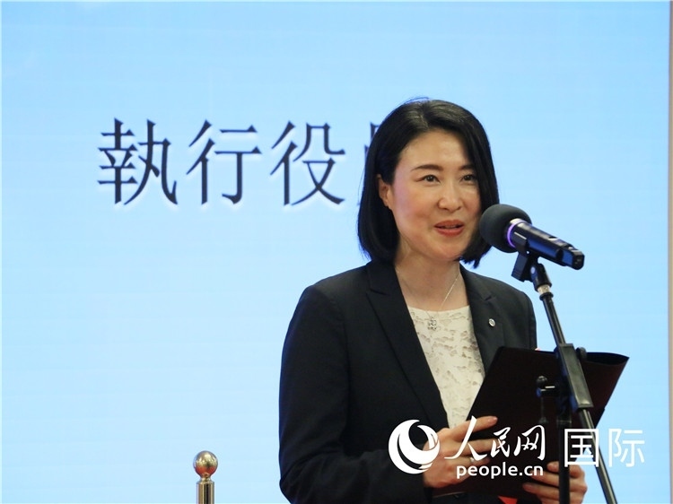 日本航空株式會社執(zhí)行役員西原口香織致辭。人民網(wǎng) 許可攝