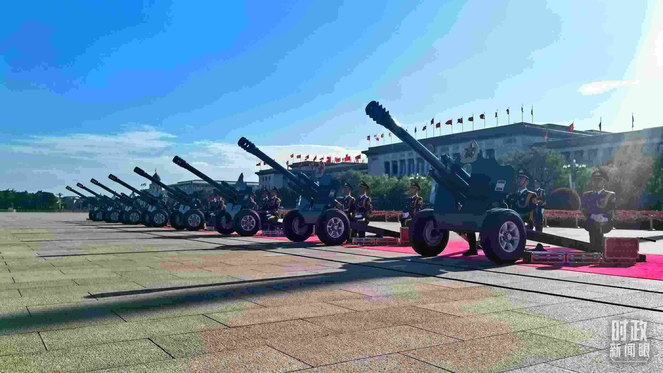 △天安門廣場的禮炮。（總臺(tái)央視記者王子杭拍攝）