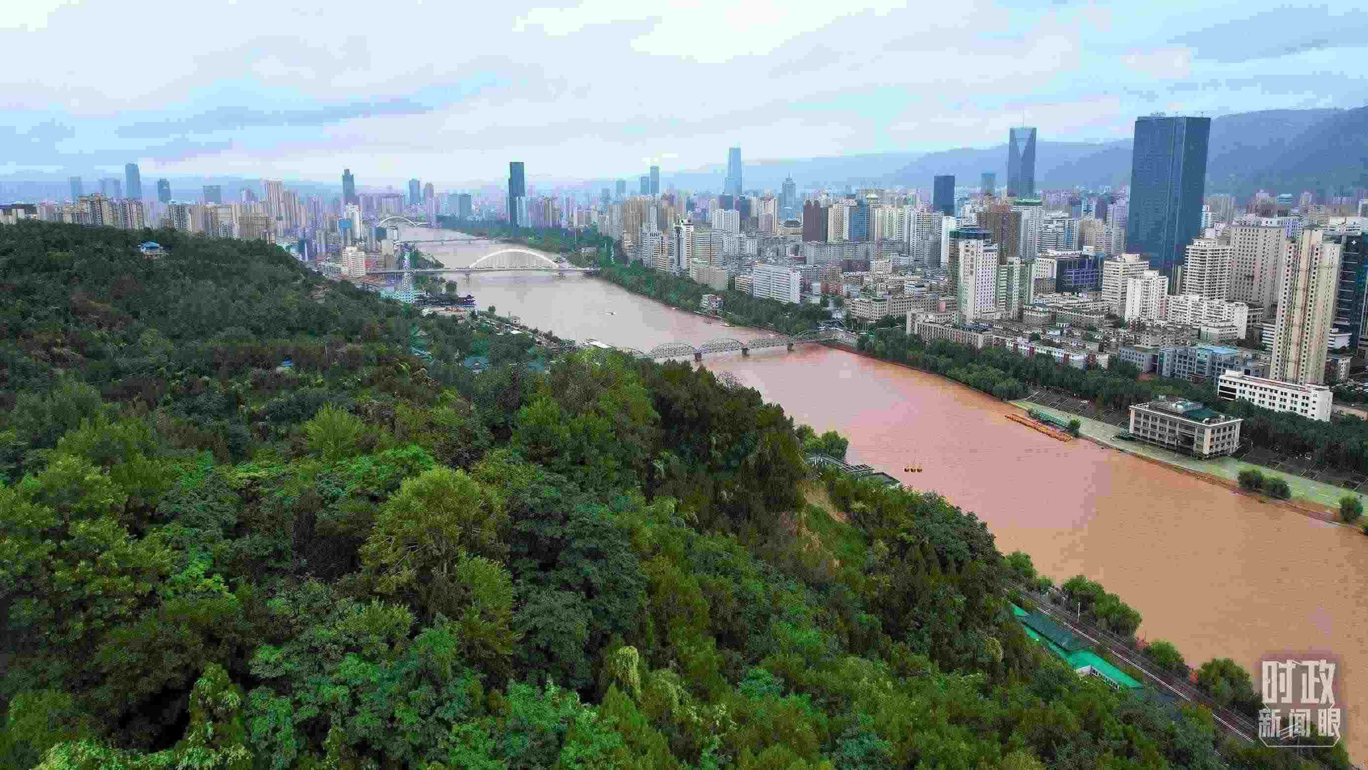 △黃河蘭州段。（總臺央視記者范凱拍攝）