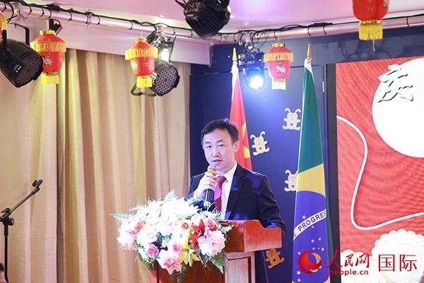 中國駐里約熱內(nèi)盧代總領(lǐng)事王海濤在活動上致辭。人民網(wǎng)記者 陳海琪攝