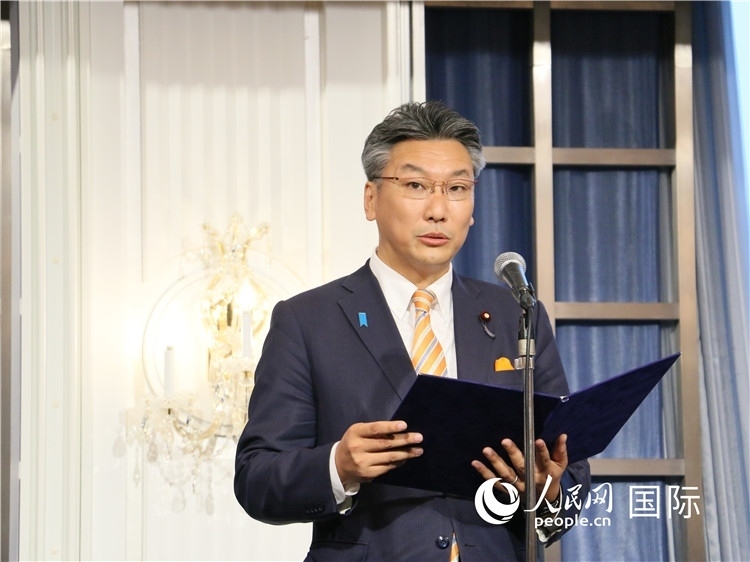 日本國貿(mào)促會長代理橋本岳致辭。人民網(wǎng) 許可攝