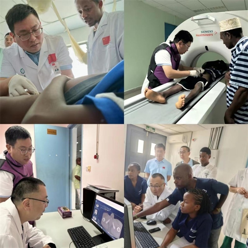 中國援桑醫(yī)療隊多科室專家與當(dāng)?shù)蒯t(yī)生共同為患者檢查。中國援桑醫(yī)療隊 供圖