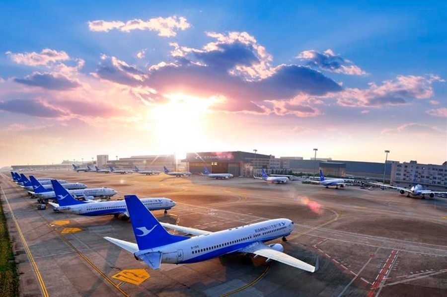 這是如今廈門航空的機隊照片。（廈門航空有限公司供圖）