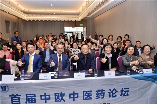 首屆中歐中醫(yī)藥論壇在布魯塞爾舉行，圖為論壇現(xiàn)場(chǎng)。（比利時(shí)浙江籍僑團(tuán)聯(lián)盟供圖）