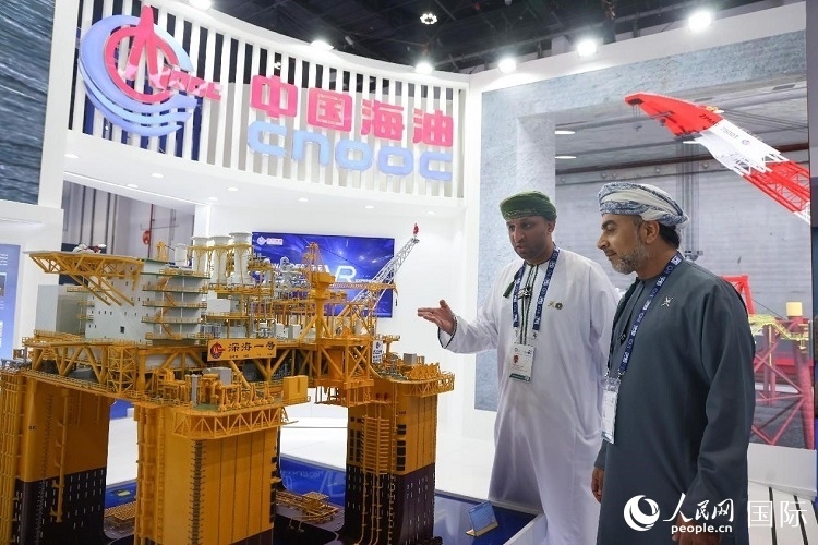 觀眾在中國海油展臺參觀。人民網(wǎng)記者 任皓宇攝
