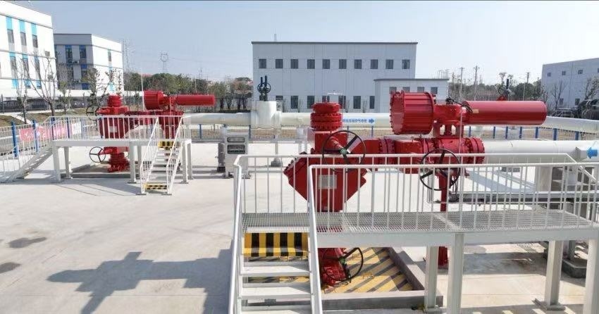 300兆瓦壓氣儲(chǔ)能示范工程鹽穴儲(chǔ)氣庫井場(chǎng)。受訪者供圖