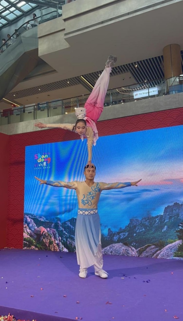 來自中國和新加坡的藝術(shù)團(tuán)體聯(lián)袂表演了歌舞、器樂、武術(shù)、雜技等多種形式的文藝節(jié)目?；顒?dòng)主辦方供圖