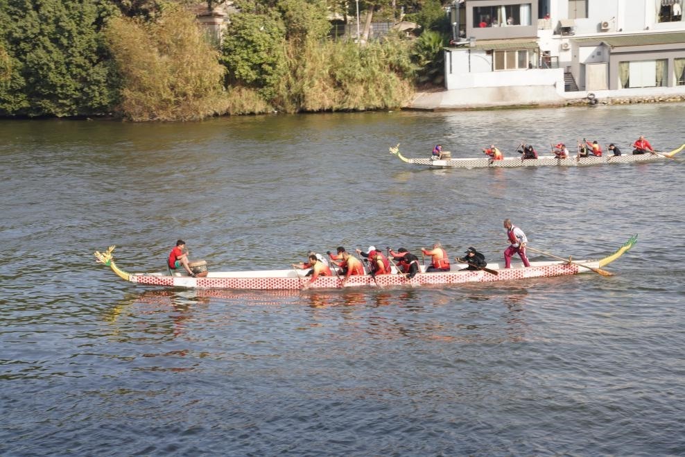 活動(dòng)現(xiàn)場(chǎng)龍舟競(jìng)技，共慶春節(jié)。開羅中國(guó)文化中心供圖