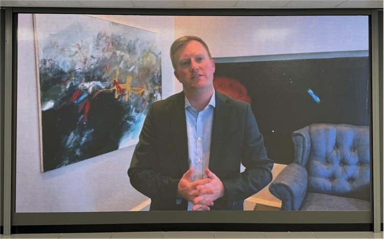 麥克弗森部長通過視頻表達對中南基建合作前景和未來了良好祝愿。中國銀行約翰內(nèi)斯堡分行供圖