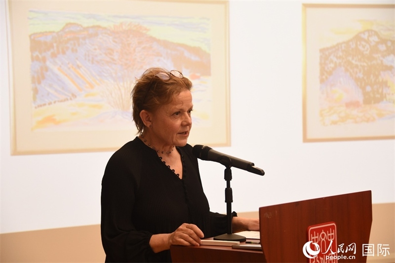 瑞典著名畫家比麗塔·穆爾的藝術(shù)講座。人民網(wǎng)記者 殷淼攝