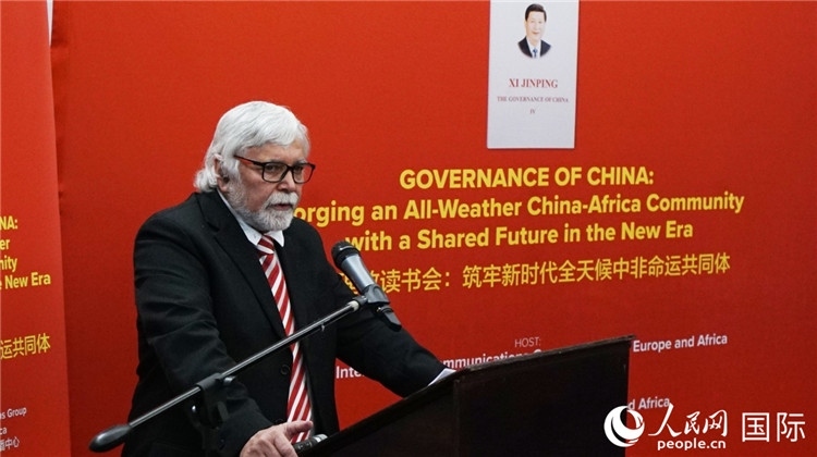 南部非洲科學(xué)、工程、技術(shù)、教育協(xié)會執(zhí)行副總裁楊煥嶺。人民網(wǎng) 劉暢攝