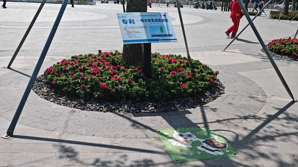 廣安“雨水收集調(diào)蓄樹池”，已在市內(nèi)公園落地運(yùn)用。受訪者供圖
